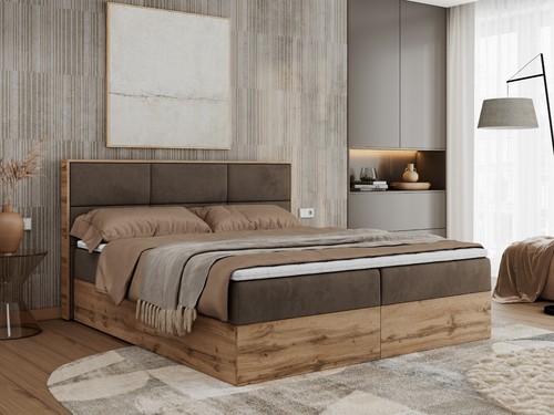 Boxspringbett mit holzrahmen - boxspringbett,