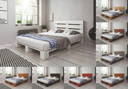 Palettenbett aus holz - palettenbett,