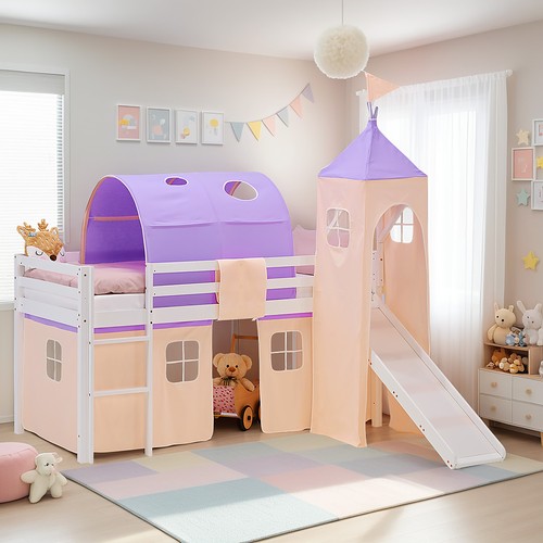 Hochbett 90x200 kinderbett mit - hochbett,
