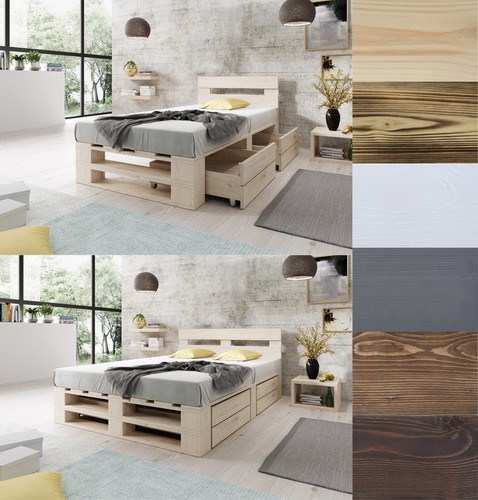 Palettenbett aus holz mit - holz,