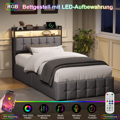 Boxspringbett 90x200 mit led - mit,