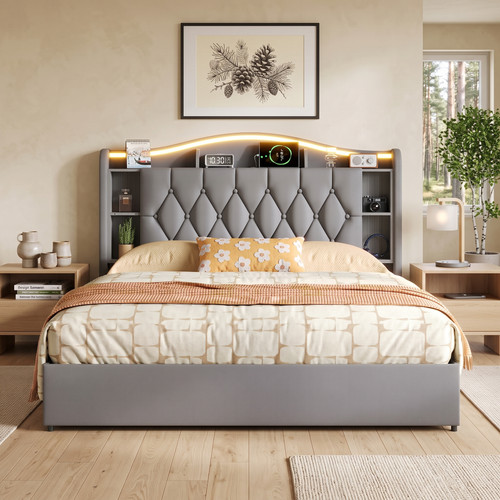 Boxspringbett led polsterbett - boxspringbett,