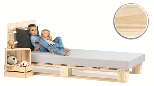 Palettenbett aus holz holzbett - palettenbett,