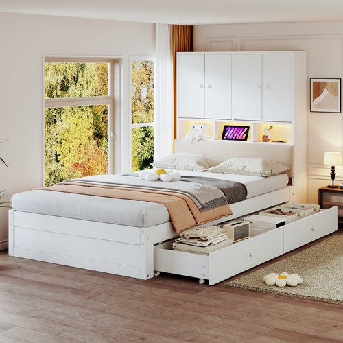 Einzelbett 90x200 mit led - mit,