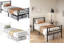 Bett, 90 x 200 cm, aus Metall