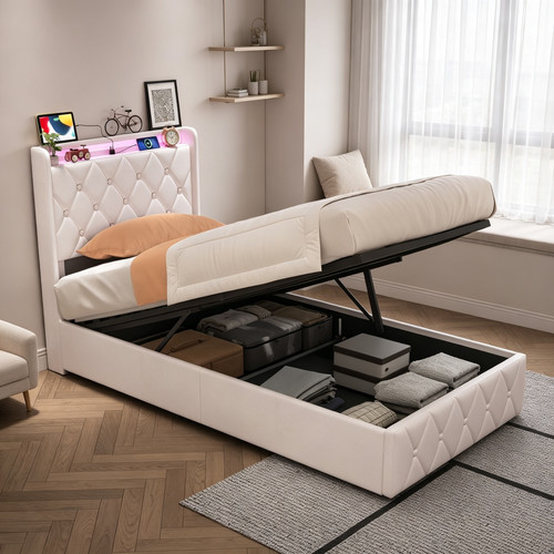 Boxspringbett 90x200 mit led - boxspringbett,